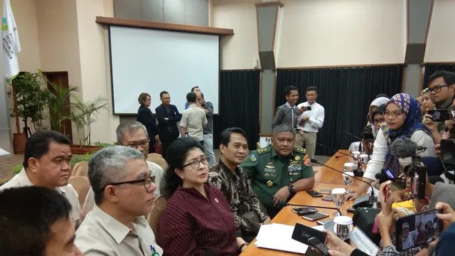Kemenkes RI menggelar konferensi pers terkait keamanan tenaga kesehatan di Papua pascakerusuhan Wamena. (Foto: Giovani Dio/Liputan6.com)