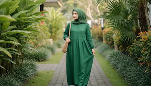 Model Gamis Warna Emerald Tren 2026 (AI)