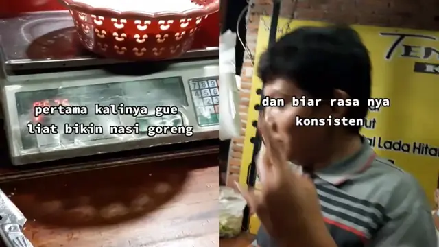 Begini cara pedagang nasi goreng memasak jualannya dijamin anti rugi.
