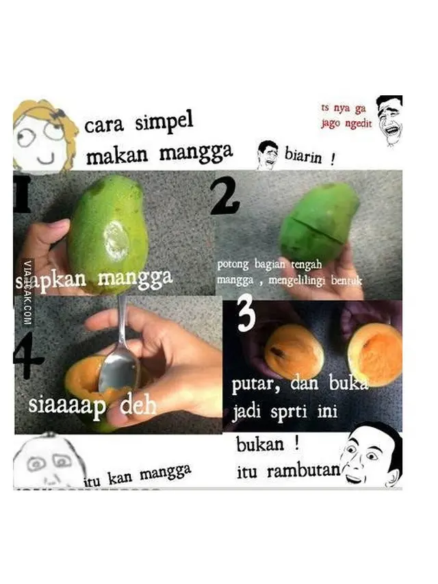6 Ide Kreatif saat Kupas Mangga Ini Kelewat Unik, Kocak