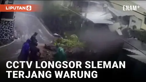VIDEO: Detik-detik Longsor di Sleman Terjang Sebuah Warung