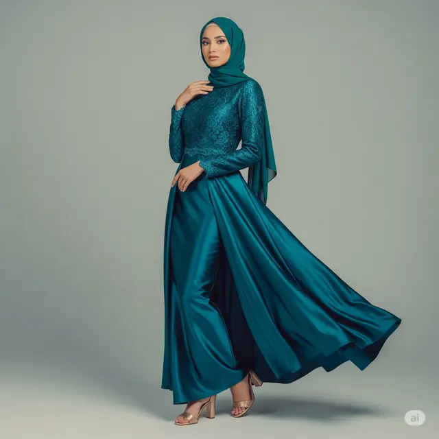 6 Model Baju Gamis Emerald Blue Terbaik untuk Tampil Elegan di Setiap Acara