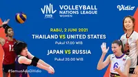 Live Streaming Big Match Volleyball Nations League 2021 Hari Ini. (Sumber : dok. vidio.com)