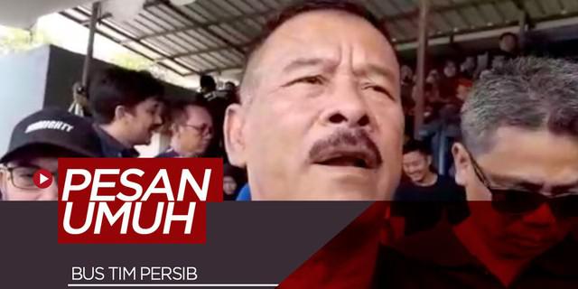 VIDEO: Bus Tim Persib Dilempari Batu, Umuh Muchtar Beri Pesan