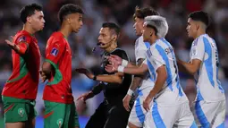 Tampil militan dengan kecepatan dan kelincahan serta ketajaman pemainnya, Timnas Maroko mampu unggul 2-0  atas Argentina sejak paruh babak pertama. (Javier TORRES/AFP)