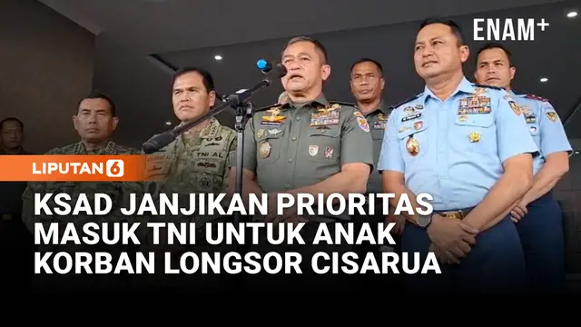 KSAD Janjikan Prioritas Masuk TNI untuk Anak Korban Longsor Cisarua