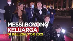 Berita video momen red carpet Ballon d'Or 2021, Lionel Messi bawa istri dan 3 anaknya di acara tersebut.