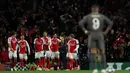 Bermain di hadapan pendukung sendiri, The Gunners tampil imresif menggulung sang juara bertahan Real Madrid dengan skor 3-0. (Adrian Dennis/AFP)