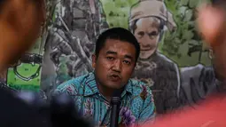 Wakil koordinator KontraS, Chrisbiantoro saat jumpa pers terkait pembebasan bersyarat Pollycarpus, Jakarta, Minggu (30/11/2014).(Liputan6.com/Faizal Fanani) 