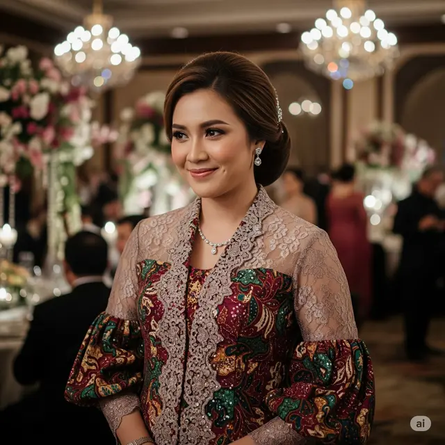 Atasan Batik Kombinasi Brokat