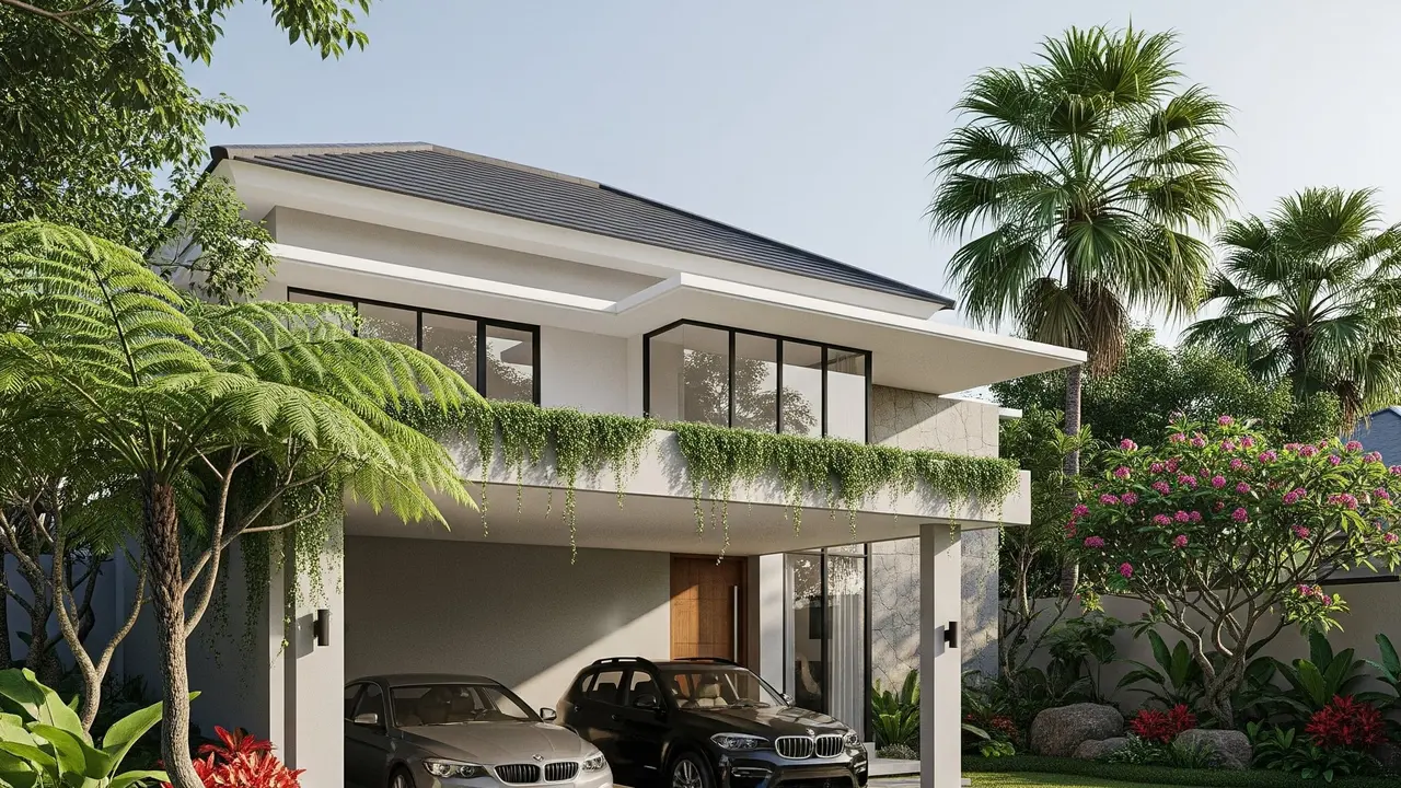 Pekarangan dengan Carport Terintegrasi