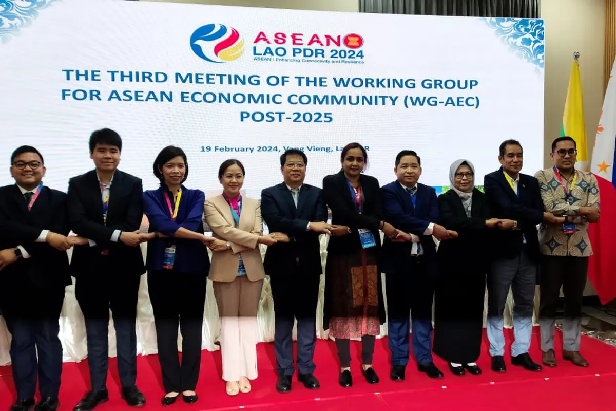 Pertemuan ke-3 Working Group on AEC Post-2025 digelar di Vang Vieng, Laos. Ini merupakan bagian dari pertemuan Gugus Tugas Pejabat Tinggi Bidang Integrasi Ekonomi ASEAN. (Dok Kemenko Perekonomian)
