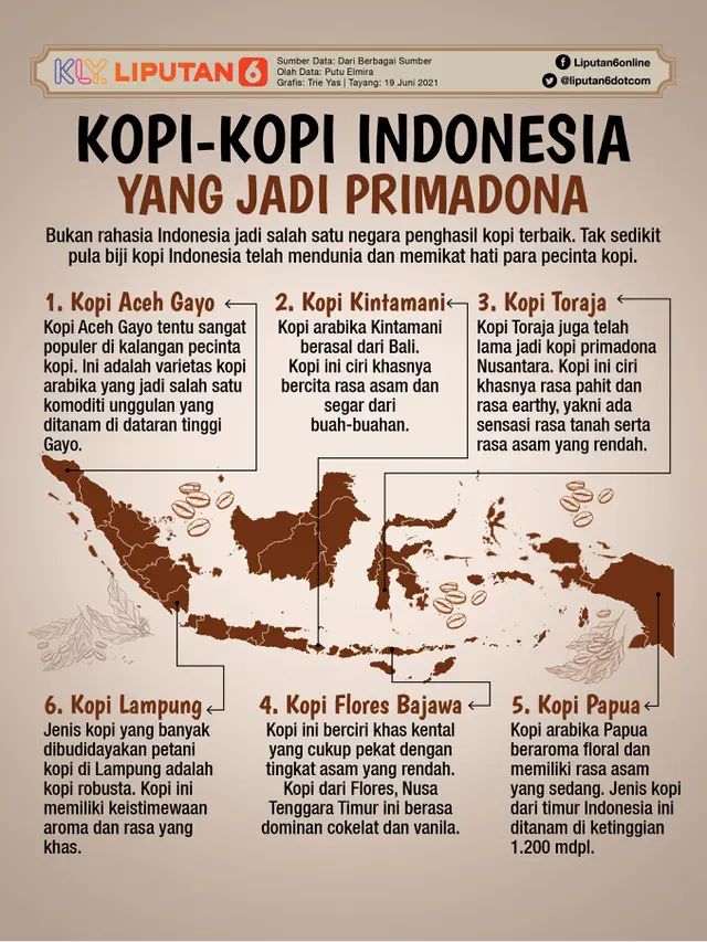 Infografis Kopi-Kopi Indonesia yang Jadi Primadona