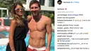 Sebagai ungkapan sayang kepada Istri tercinta Lionel Messi memasang tato bibir istrinya, Antonella Rocuzzo di bagian perut sebelah kiri. (Instagram/Lionel Messi)