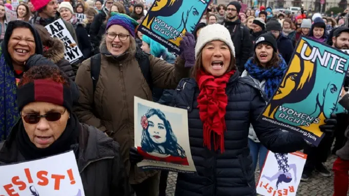 Women's March di Berlin, Jerman. (Adam Berry/AFP/Getty Images)