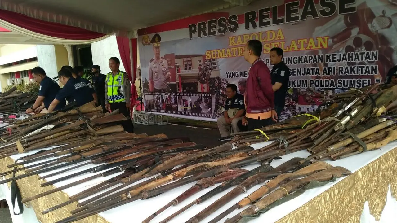 Ribuan Senjata Api Rakitan diamankan Polda Sumsel Dari Berbagai Daerah