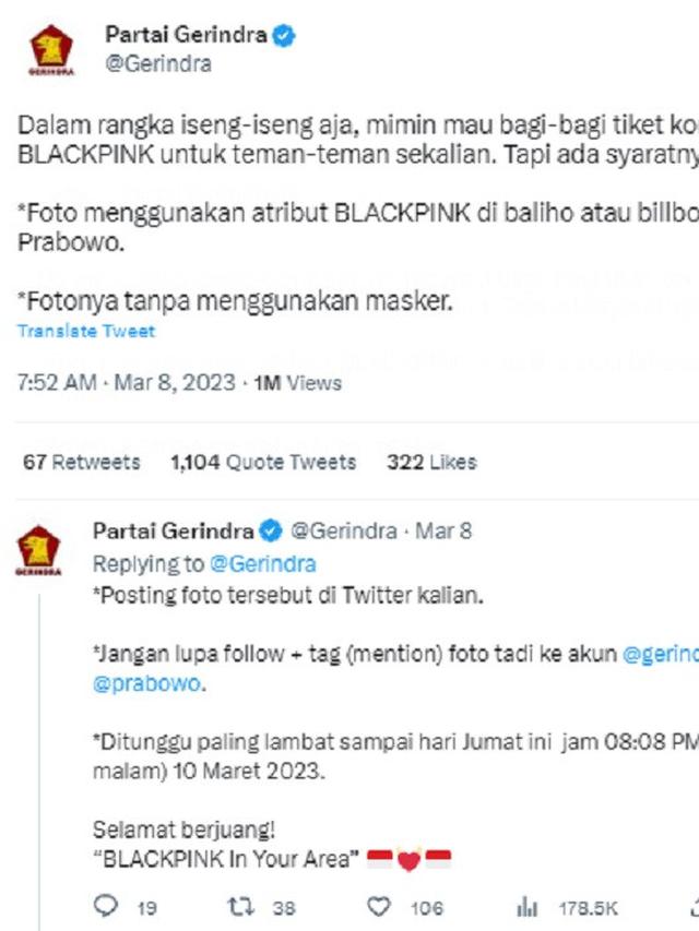 Blackpink - Gerindra (Foto: Twitter)