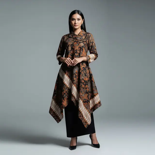 Model Atasan Batik Wanita Elegan Tunik