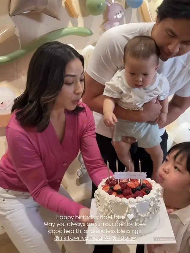 Nikita Willy Rayakan Ulang Tahun Pertama Anak-2 dengan makeup flawless. [ @nonawilly16]