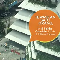 Rabu (26/1), seorang tewas akibat jatuhnya gondola di Intiland Tower. (Via: twitter.com/lstrmegaputri)