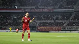 Ekspresi pemain Timnas Indonesia, Marc Klok dalam pertandingan FIFA Matchday melawan Palestina yang berlangsung di Gelora Bung Tomo, Rabu (14/6/2023). (Bola.com/Aditya Wany)