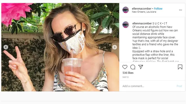 Masker dengan Lubang Sedotan