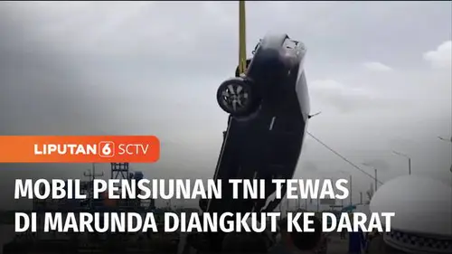 VIDEO: Mobil Pensiunan TNI Tewas di Marunda Dievakuasi, Detik-Detik Mobil Terjatuh Terekam CCTV