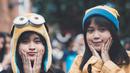 Ini dia momen saat Jodie dan Gritte bertemu untuk pertama kalinya di Dufan. Meski baru pertama kali bertemu, keduanya sudah kompak dengan topi Minion di kepalanya. Sama-sama menggemaskan ya!  (Liputan6.com/IG/brisiajodie96)