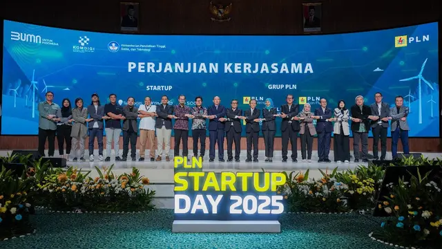 Acara PLN Startup Day 2025 yang bertajuk Powering Partnership: Uniting Forces for Sustainable Energy, yang berlangsung di Kantor Pusat PLN, Jakarta, Rabu (21/5/2025). (dok PLN)