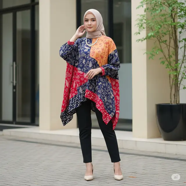 Model Blouse Batik Oversize Wanita Kekinian