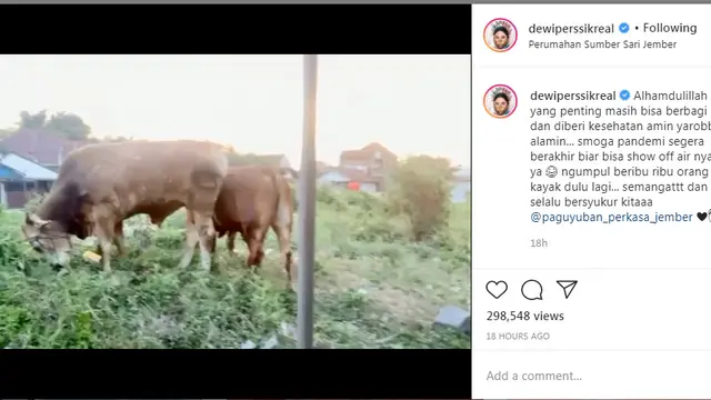 Dewi Perssik bersyukur masih bisa berkurban di tengah pandemi