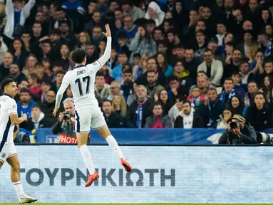 Curtis Jones berhasil melakukan debut yang luar biasa saat mengantarkan Timnas Inggris meraih kemenangan atas Yunani di ajang UEFA Nations League. (AP Photo/Thanassis Stavrakis)