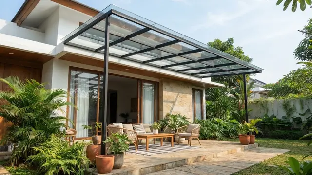 Model Kanopi Teras Besi yang Tidak Membuat Rumah Terlihat Berat