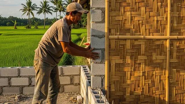10 Tips Membangun Rumah Batako dan Bambu yang Kuat & Cantik/AI