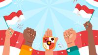 Ilustrasi bendera Merah Putih, Pancasila, nasionalisme. (Photo Copyright by Freepik)