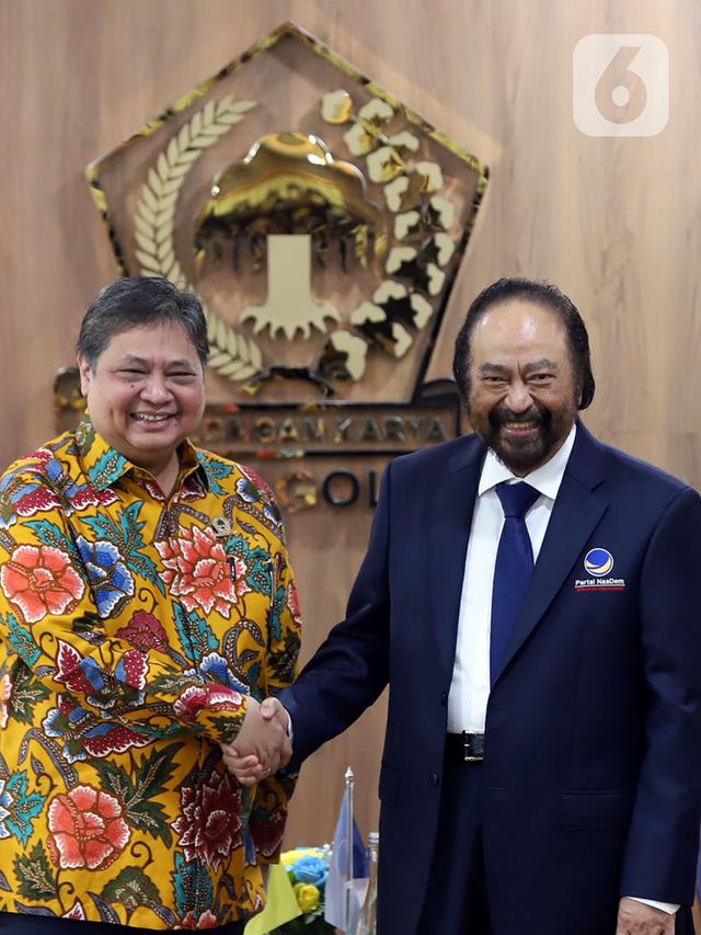 Surya Paloh ke Markas Golkar, Disambut Airlangga Hartarto