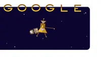 Google Doodle Rayakan Grand Final Cassini Si Penjelajah Saturnus (Google screen capture)