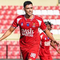 Borja Herrera jadi salah satu pencetak gol dalam duel Persijap Jepara vs PSBS Biak. (Dok. Persijap)