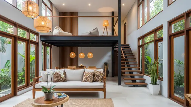 Interior Rumah Minimalis dengan Mezzanine yang Estetik dan Nyaman