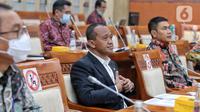 Menteri Investasi/Kepala Badan Koordinasi Penanaman Modal (BKPM) Bahlil Lahadalia saat rapat kerja dengan Komisi VI DPR di Jakarta, Rabu (14/12/2022). Rapat tersebut membahas kinerja Kementerian Investasi/BKPM dan target investasi sampai Desember 2022. (Liputan6.com/Angga Yuniar)