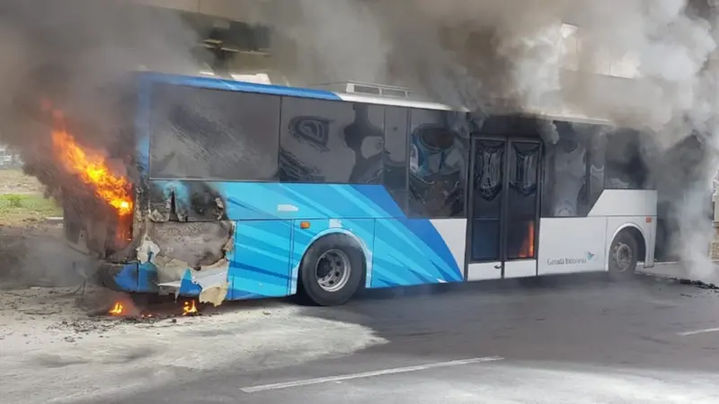 Bus Apron Terbakar di Terminal III Bandara Soekarno-Hatta
