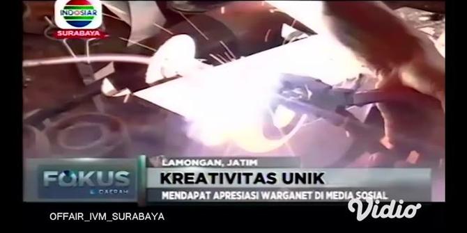 VIDEO: Warga Lamongan Sulap Limbah Besi Tua Jadi Karya Seni