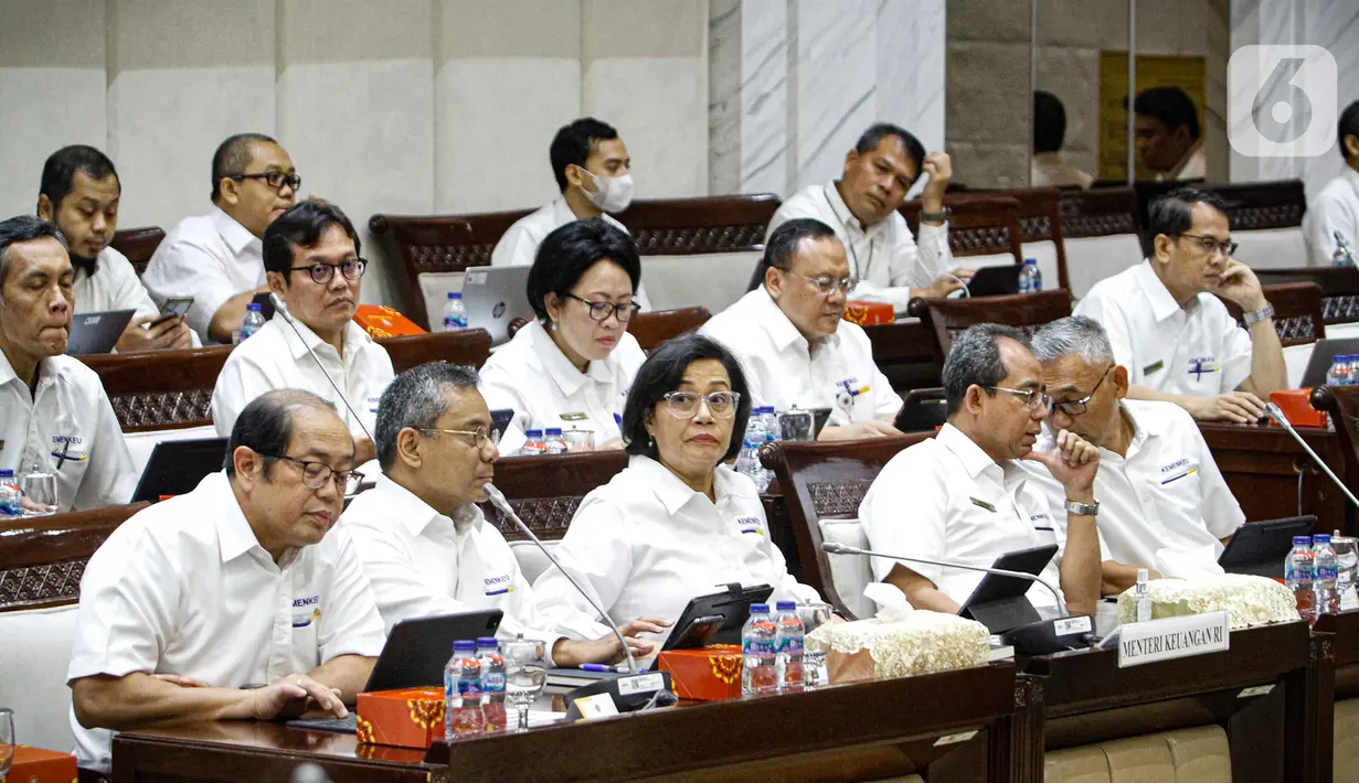 Kemenkeu yang dipimpin Sri Mulyani Indrawati mengusulkan pagu indikatif Kementerian Keuangan di 2024 sebesar Rp 48.353.424.381.000. (Liputan6.com/Faizal Fanani)