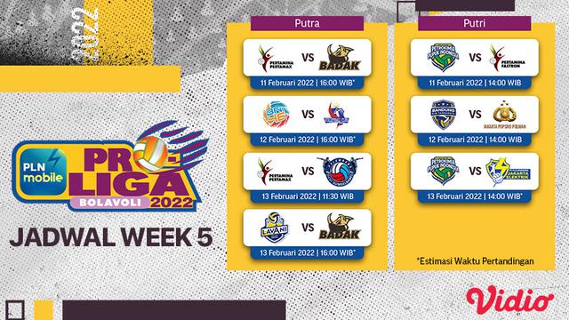 Link Live Streaming PLN Mobile Proliga 2022 Pekan Kelima di Vidio, 11 Hingga 13 Februari 2022