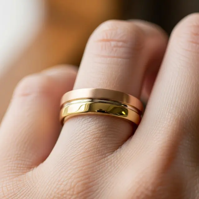 Cincin Emas 10 Gram Kombinasi Matte & Glossy Mewah
