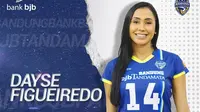 Pemain asing Bandung bjb Tandamata asal Brasil, Dayse Cristine de Oliveira Figueiredo atau Dayse Figueiredo, di Proliga 2020. (foto: https://www.instagram.com/bandungbjbtandamata)