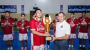 Tim Basket Bhayangkara Brimob berhasil menorehkan prestasi membanggakan dengan meraih gelar Juara 1 (Champion) pada ajang KASAU Cup 2026 Basketball Tournament kategori antar kementerian/lembaga yang digelar di GOR Merpati Halim Perdanakusuma, Jakarta Timur. (Foto: Humas Polri)