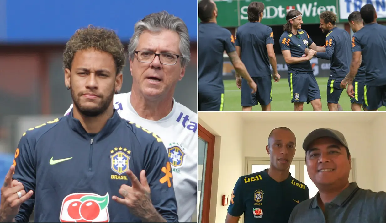 Jurnalis Bola.com, Reza Khomaini, berkesempatan meliput latihan timnas Brasil di Stadion Ernst Happel, Wina. Latihan ini merupakan persiapan jelang laga ujicoba melawan Austria. (Kolase foto-foto Reza Khomaini)