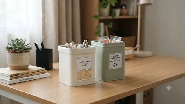 Kaleng Bekas Biskuit atau Susu yang Disulap Menjadi Tempat Sampah (AI Generated)