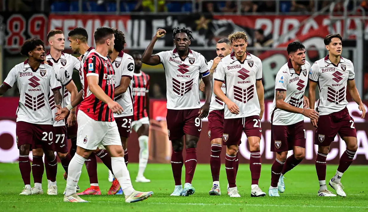 Tertinggal 0-2, tim asuhan Paulo Fonseca bangkit dan mengejar ketertinggalan. (Piero CRUCIATTI/AFP)